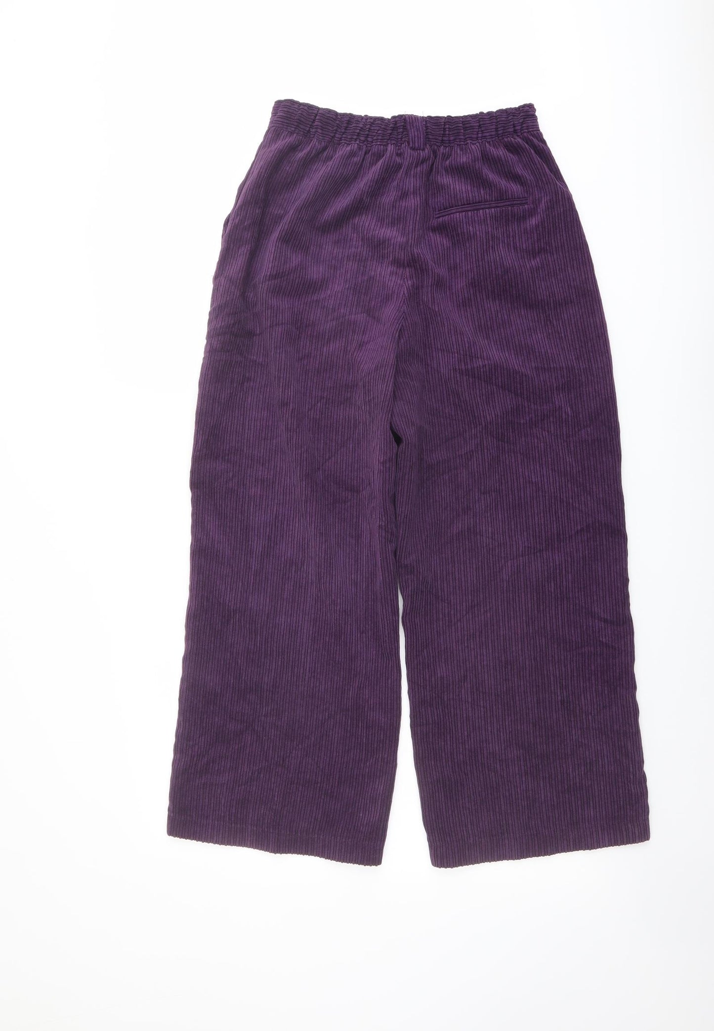 Bershka Womens Purple Polyester Trousers Size M L25 in Regular Button