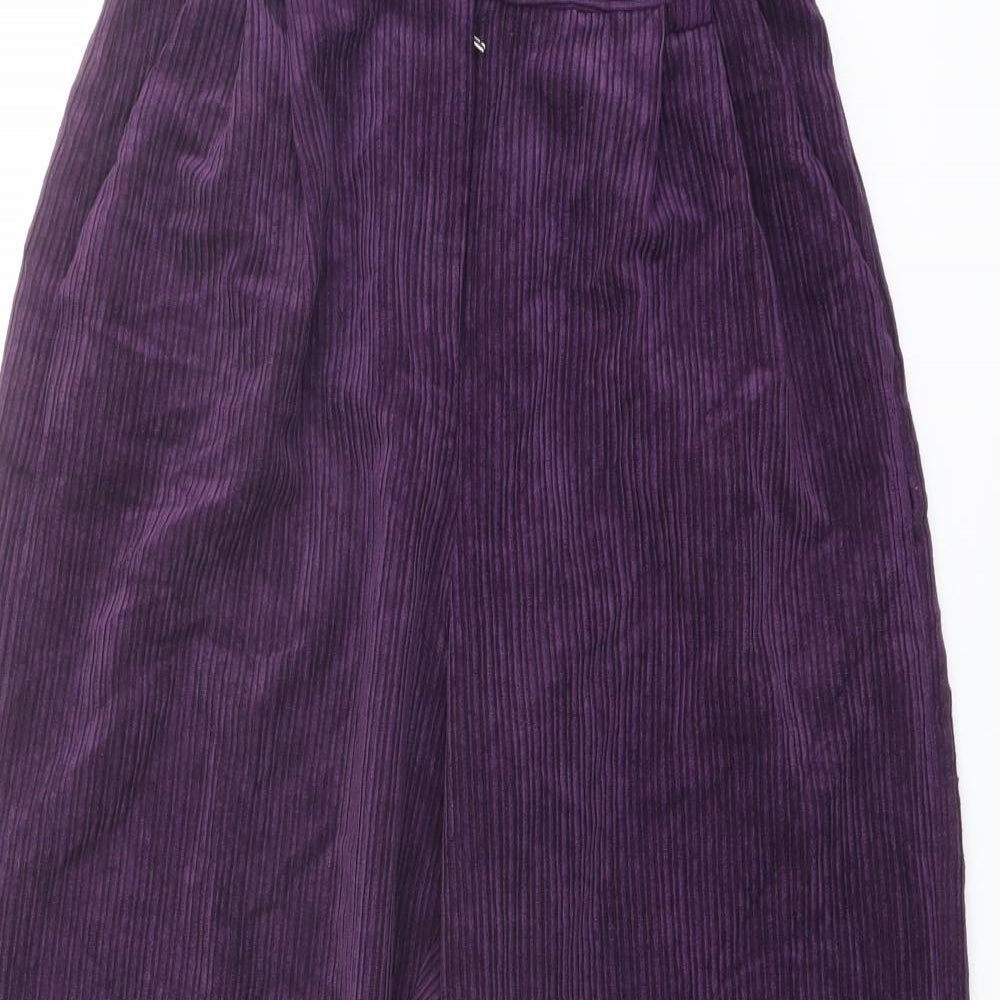 Bershka Womens Purple Polyester Trousers Size M L25 in Regular Button