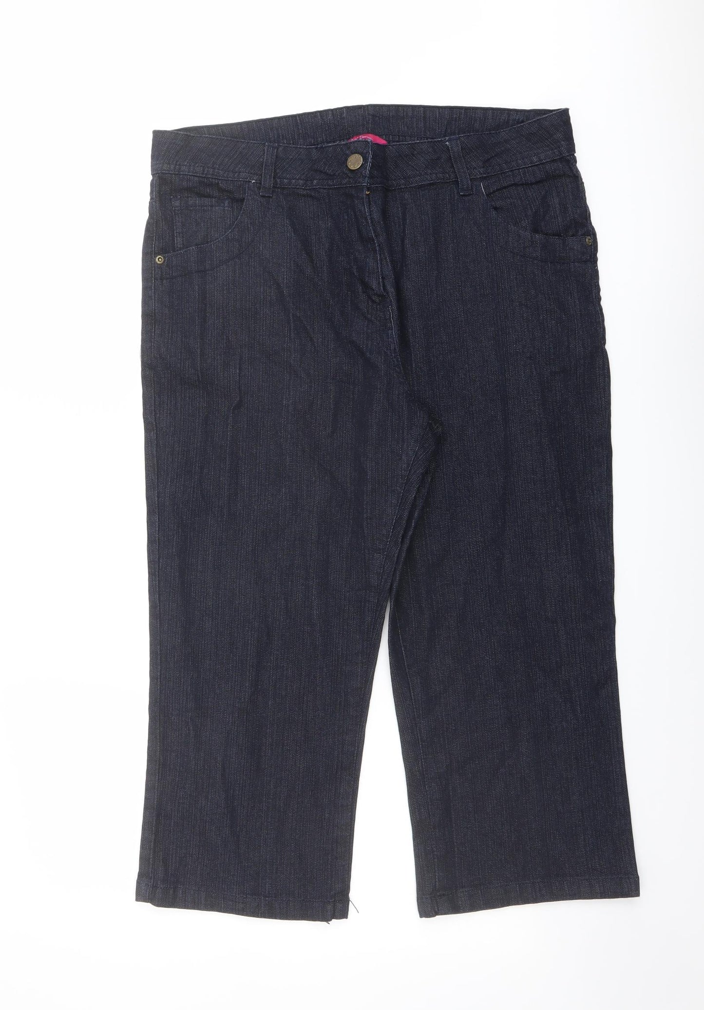 Platform Womens Blue Cotton Straight Jeans Size 16 L21 in Regular Button