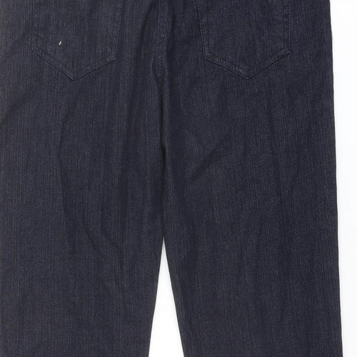 Platform Womens Blue Cotton Straight Jeans Size 16 L21 in Regular Button