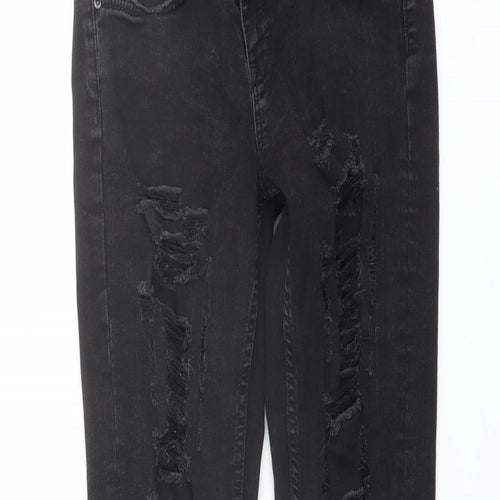 Zara Womens Grey Cotton Skinny Jeans Size 8 L28 in Regular Button