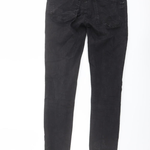 Zara Womens Grey Cotton Skinny Jeans Size 6 L27 in Regular Button
