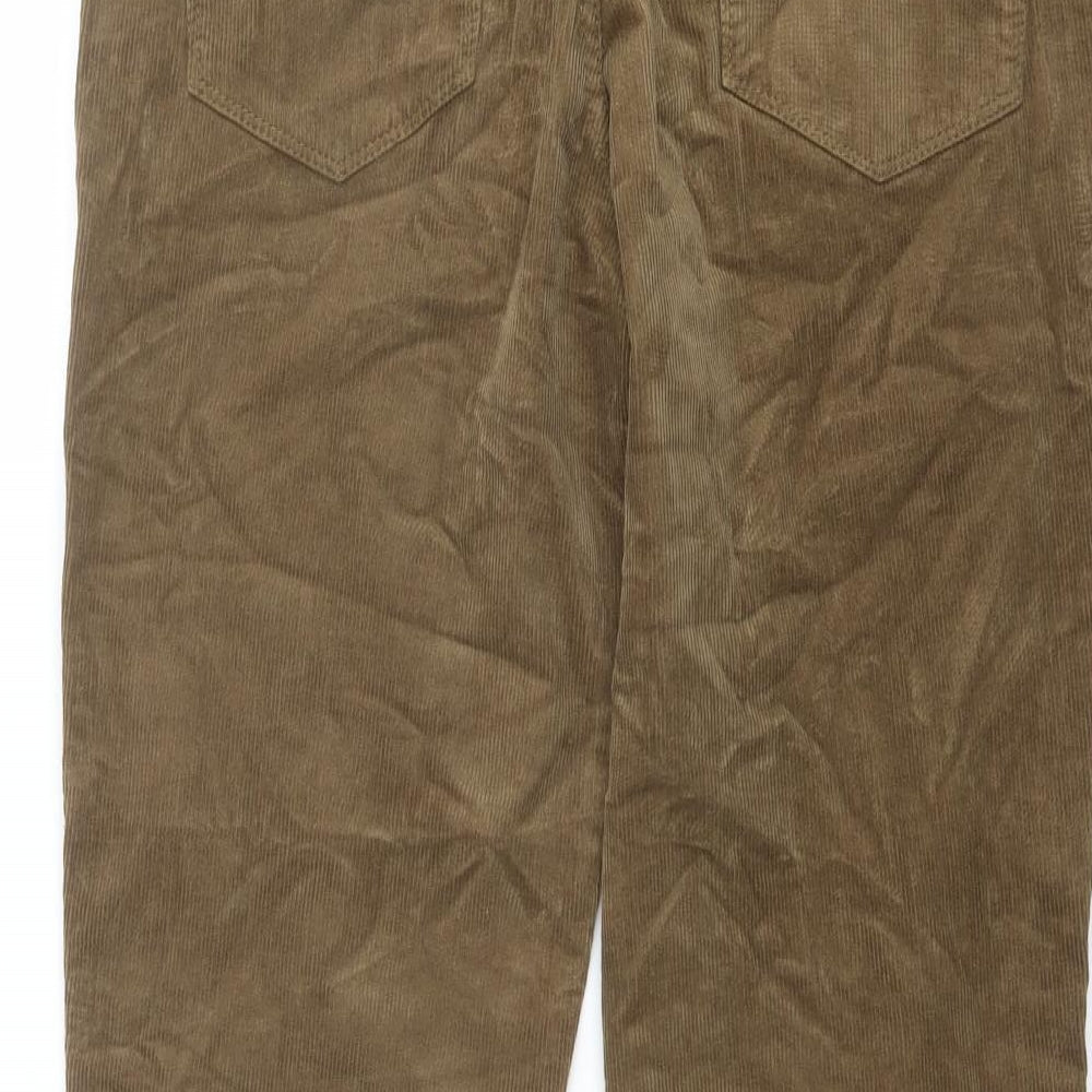 TU Mens Brown Cotton Trousers Size 36 in L30 in Regular Button