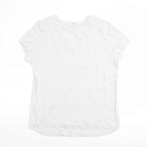 LA Gear Womens Grey Cotton Basic T-Shirt Size 20 V-Neck
