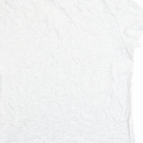 LA Gear Womens Grey Cotton Basic T-Shirt Size 20 V-Neck