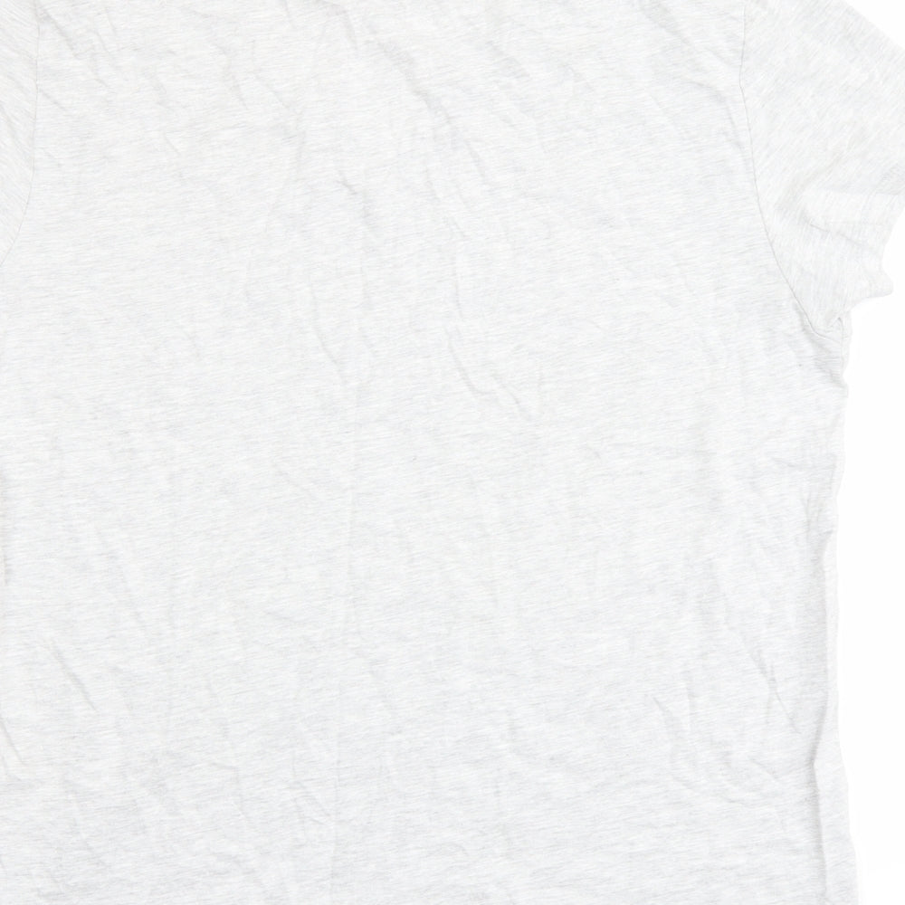 LA Gear Womens Grey Cotton Basic T-Shirt Size 20 V-Neck