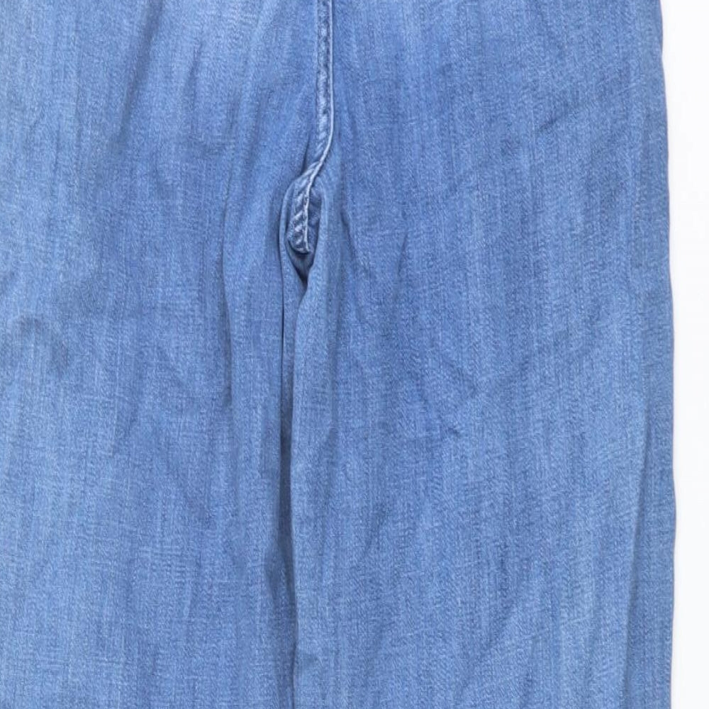 Marks and Spencer Girls Blue Cotton Tapered Jeans Size 13-14 Years Regular Pullover
