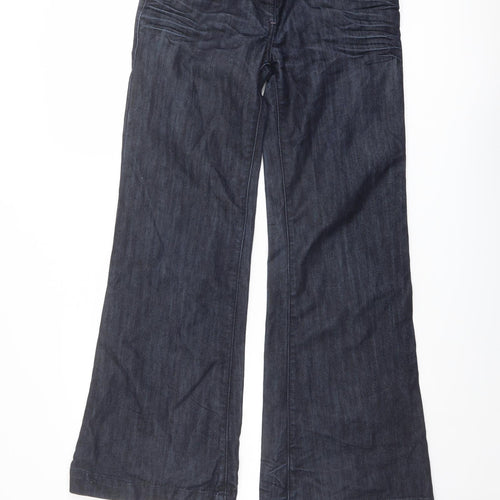 River Island Womens Blue Cotton Bootcut Jeans Size 10 L31 in Regular Button