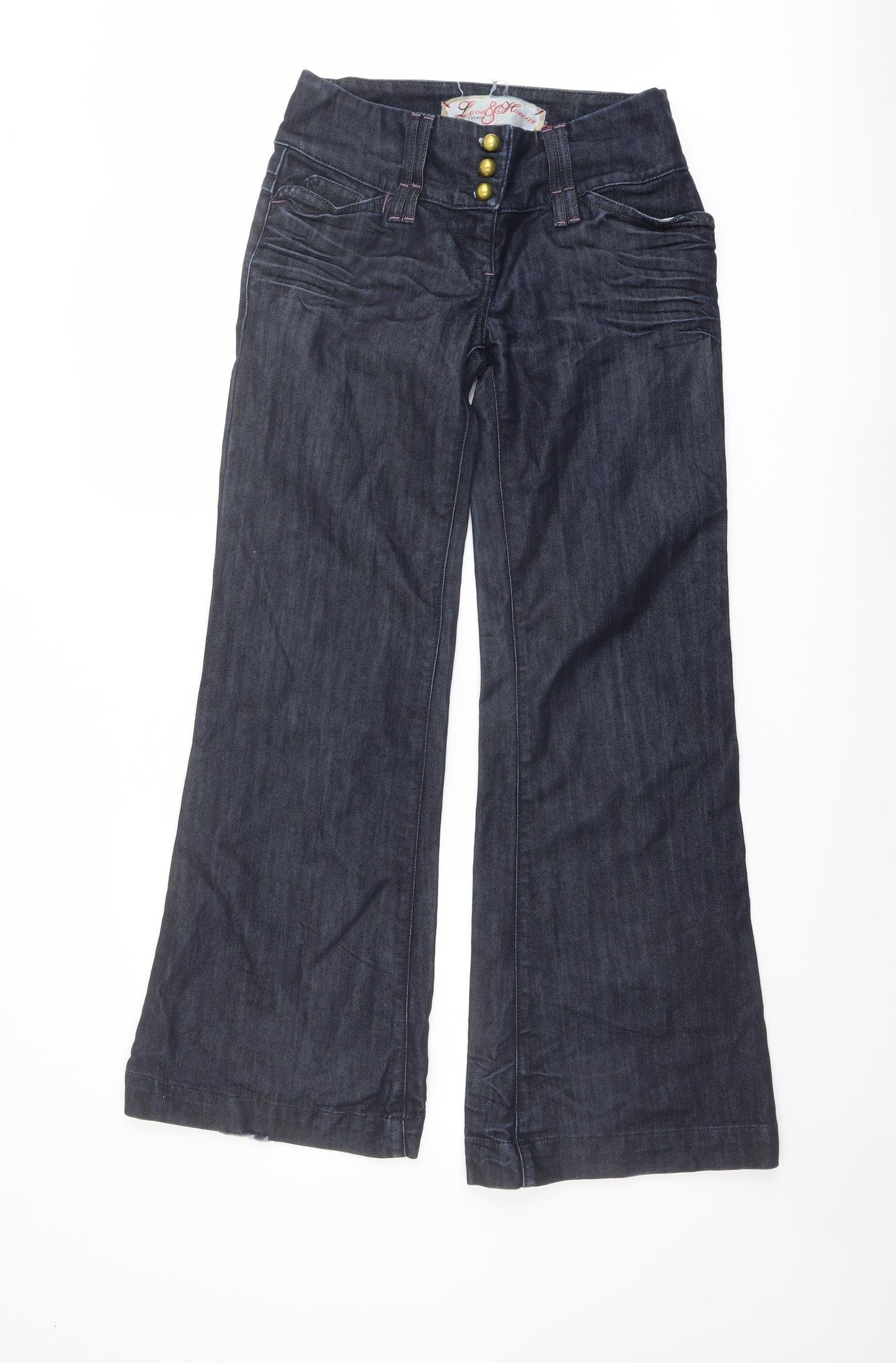 River Island Womens Blue Cotton Bootcut Jeans Size 10 L31 in Regular Button