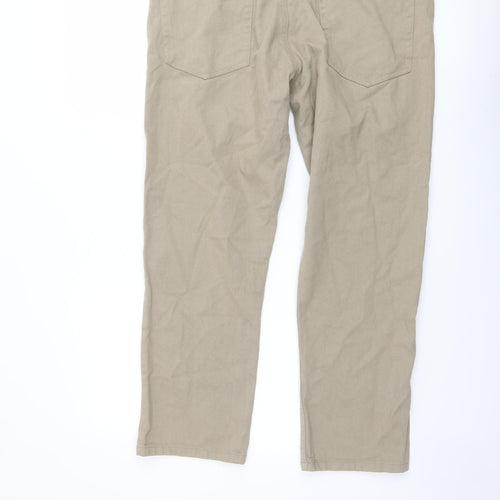 Life & Glory Mens Beige Cotton Straight Jeans Size 28 in L28 in Regular Button