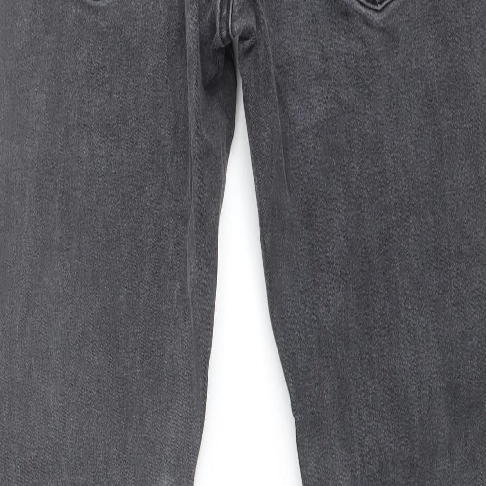 Topman Mens Grey Cotton Straight Jeans Size 30 in L27 in Regular Button