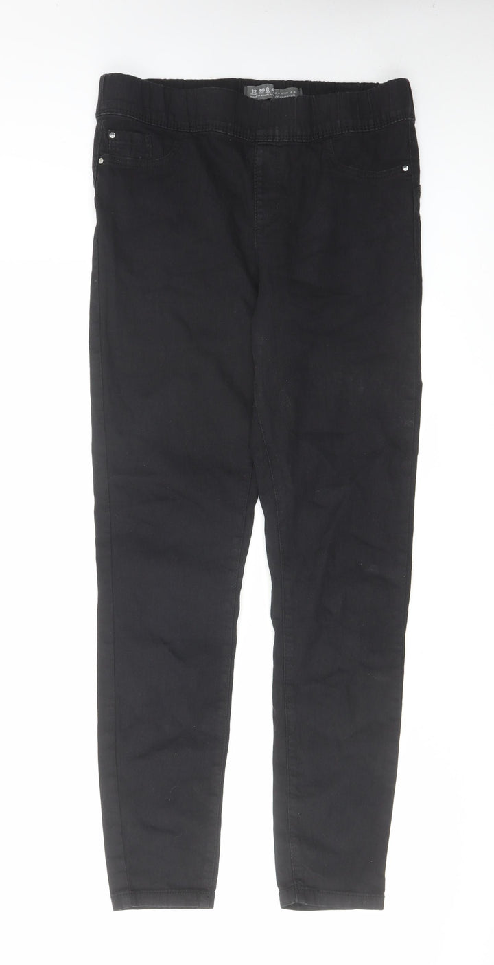 Denim & Co. Womens Black Cotton Jegging Jeans Size 12 L29 in Regular