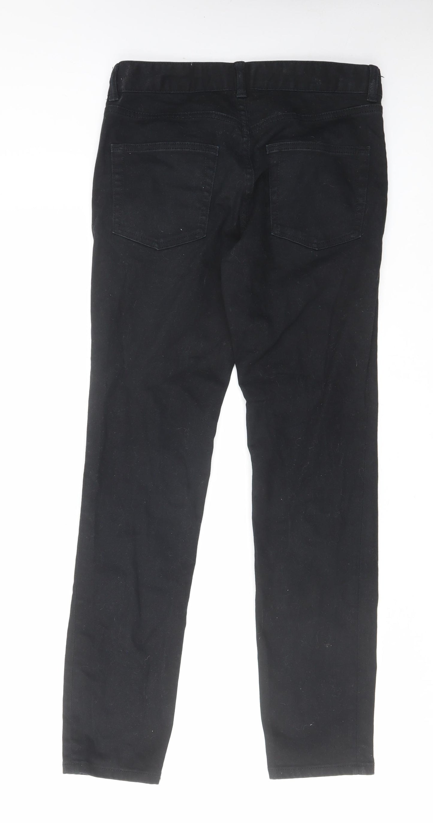 Topman Mens Black Cotton Skinny Jeans Size 30 in L30 in Slim Zip