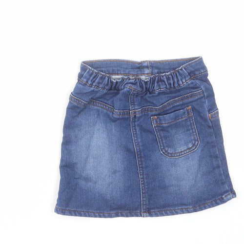 NEXT Girls Blue Cotton A-Line Skirt Size 2 Years Regular Pull On
