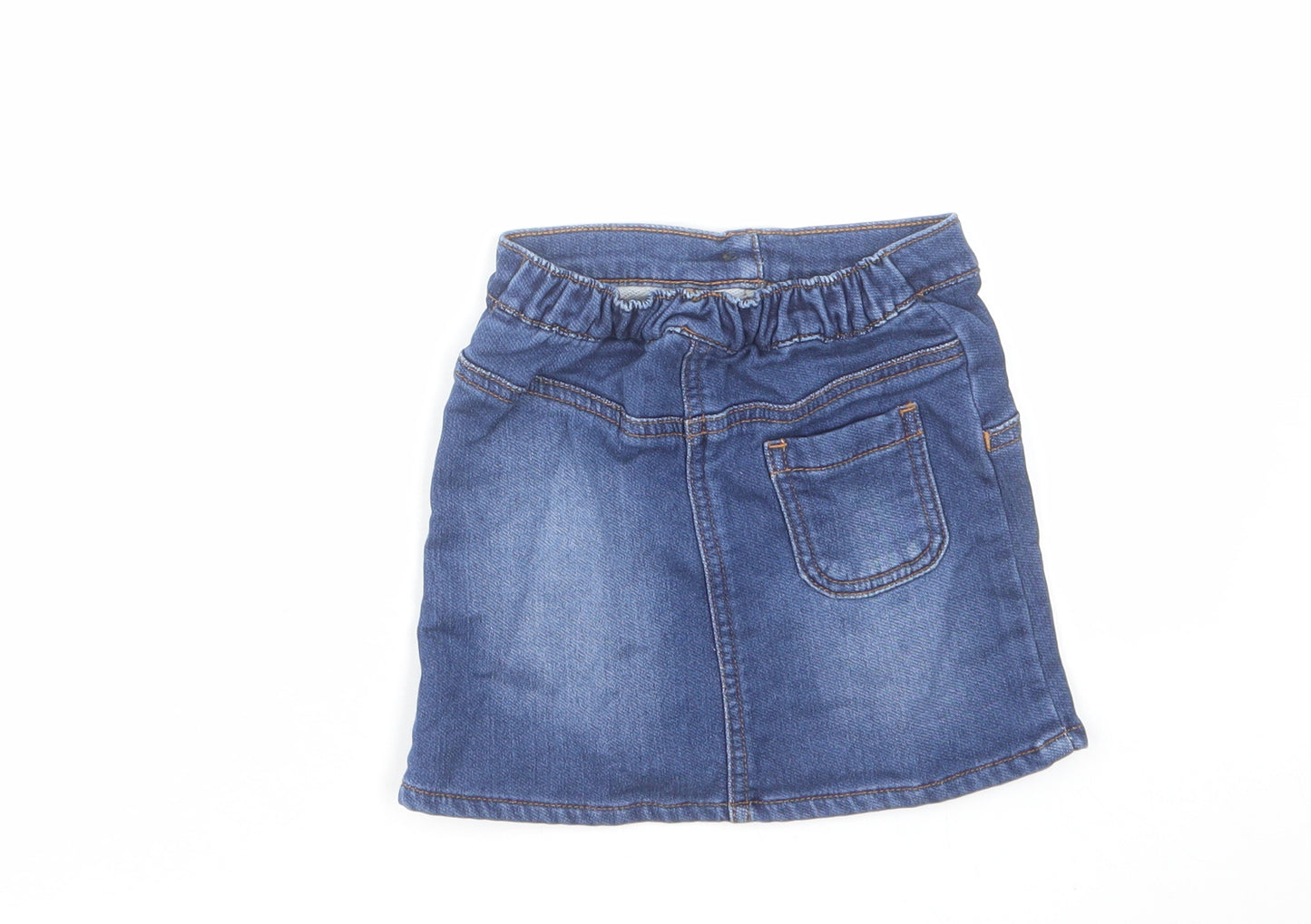 NEXT Girls Blue Cotton A-Line Skirt Size 2 Years Regular Pull On