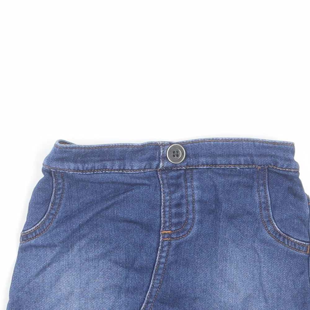 NEXT Girls Blue Cotton A-Line Skirt Size 2 Years Regular Pull On