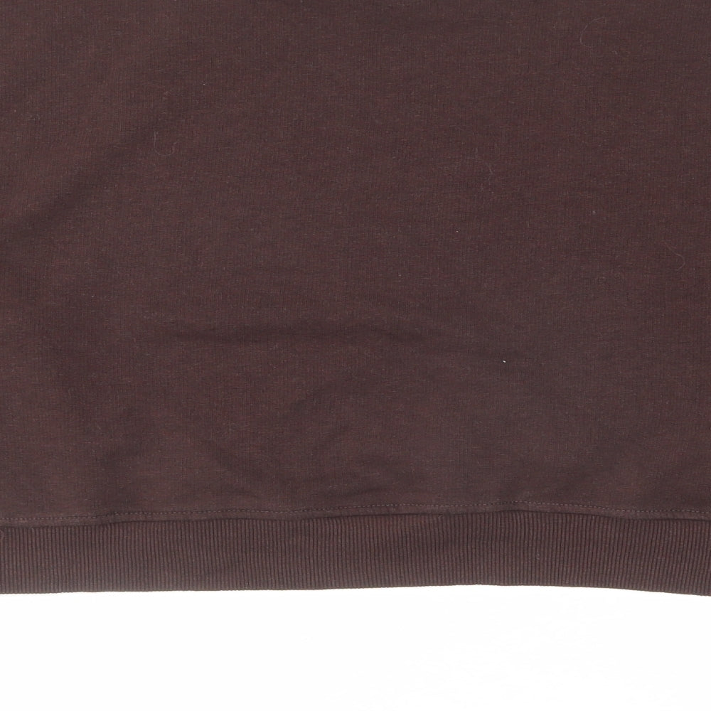 H&M Womens Brown Cotton Pullover Sweatshirt Size L Pullover - Love Embroidered