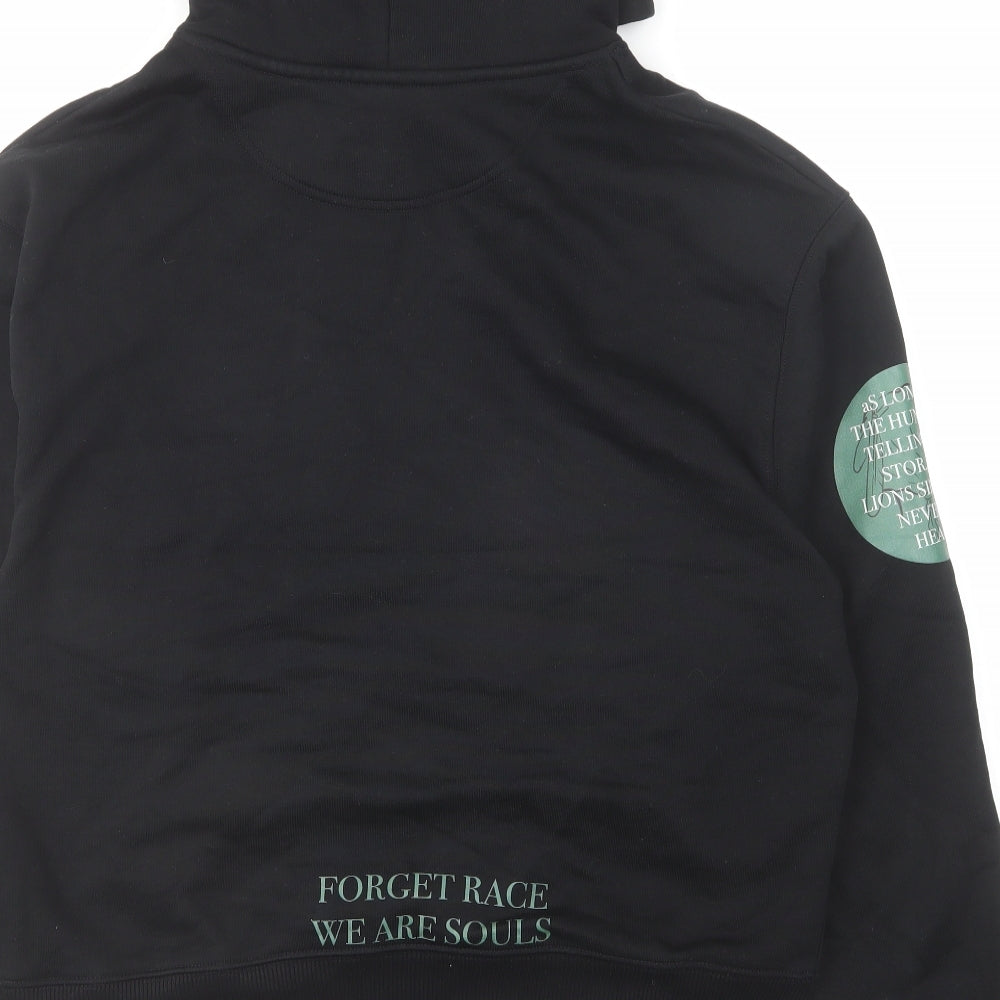 Stanley/Stella Mens Black Cotton Pullover Hoodie Size M