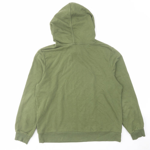 Marks and Spencer Womens Green Cotton Pullover Hoodie Size 14 Pullover