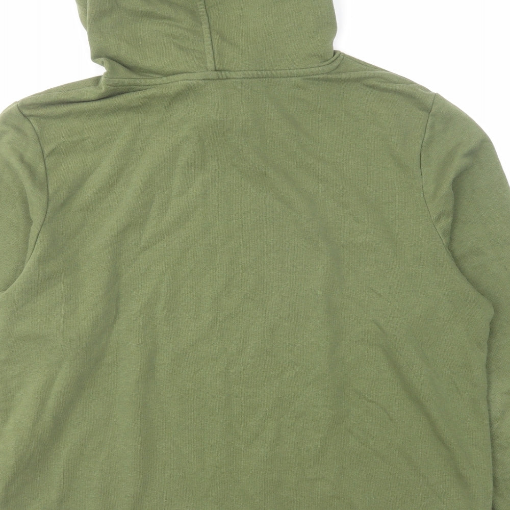 Marks and Spencer Womens Green Cotton Pullover Hoodie Size 14 Pullover