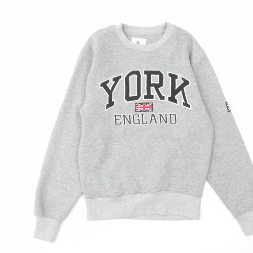 British Souvenirs Mens Grey Cotton Pullover Sweatshirt Size XS - York England
