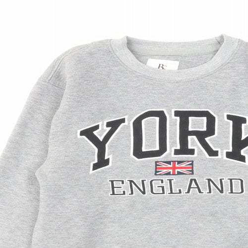 British Souvenirs Mens Grey Cotton Pullover Sweatshirt Size XS - York England