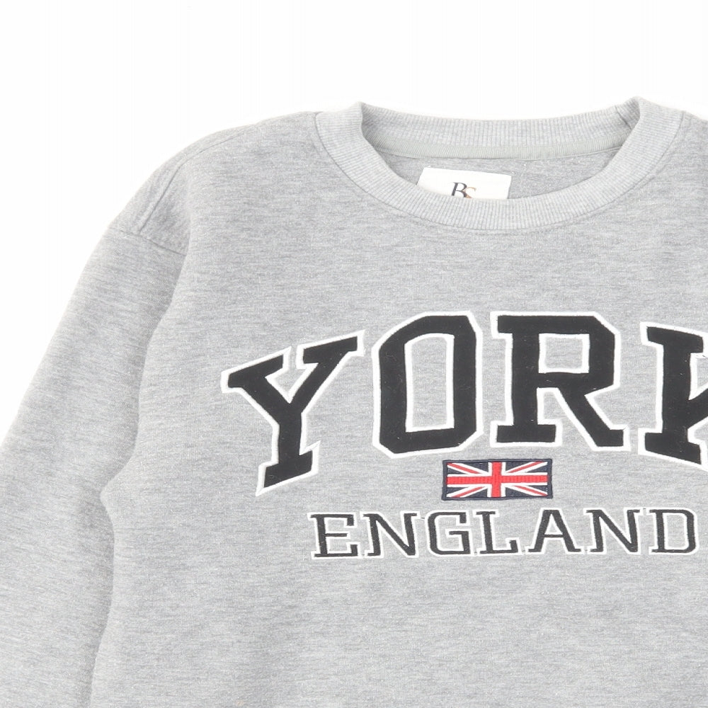 British Souvenirs Mens Grey Cotton Pullover Sweatshirt Size XS - York England