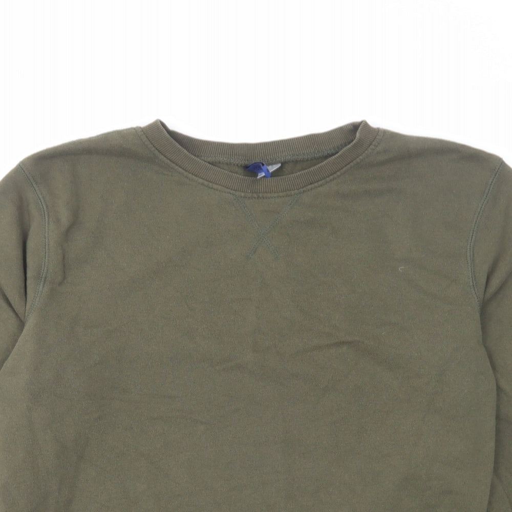 H&M Mens Green Cotton Pullover Sweatshirt Size S