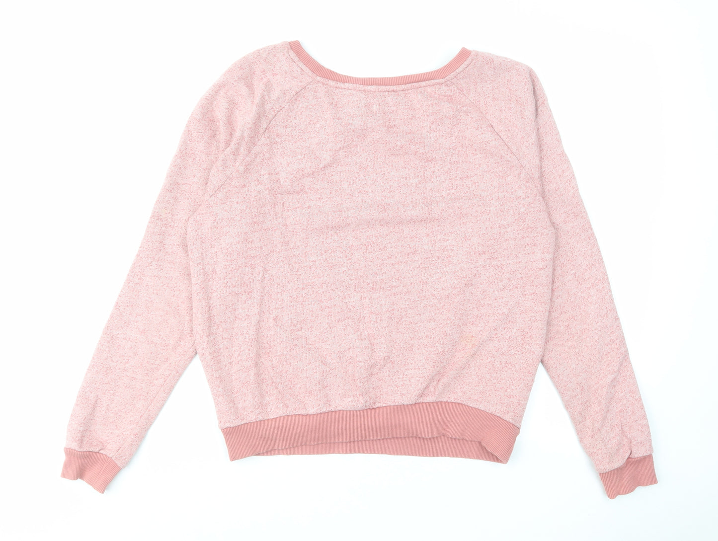 River Island Womens Pink Cotton Pullover Sweatshirt Size 10 Pullover - Revisable Sequin Penguin