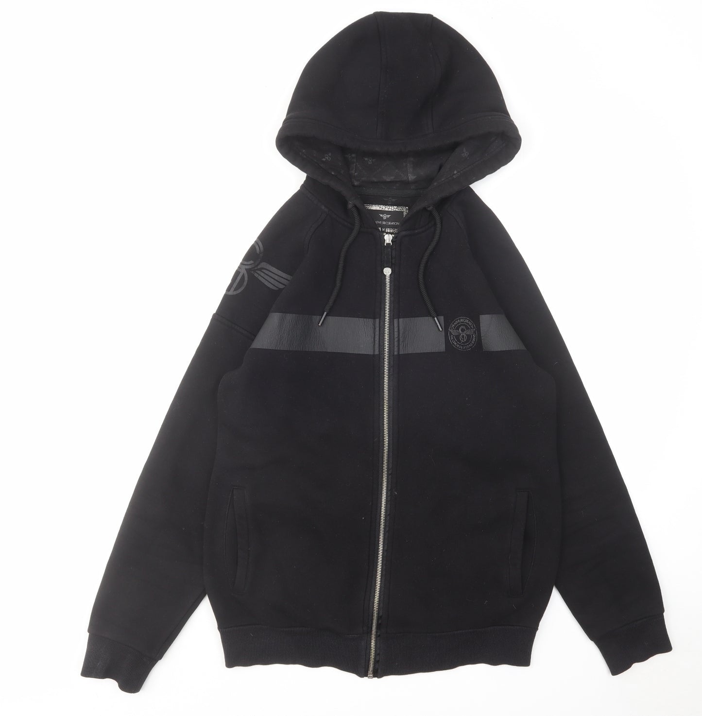 Creative Recreation Mens Black Cotton Full Zip Hoodie Size M