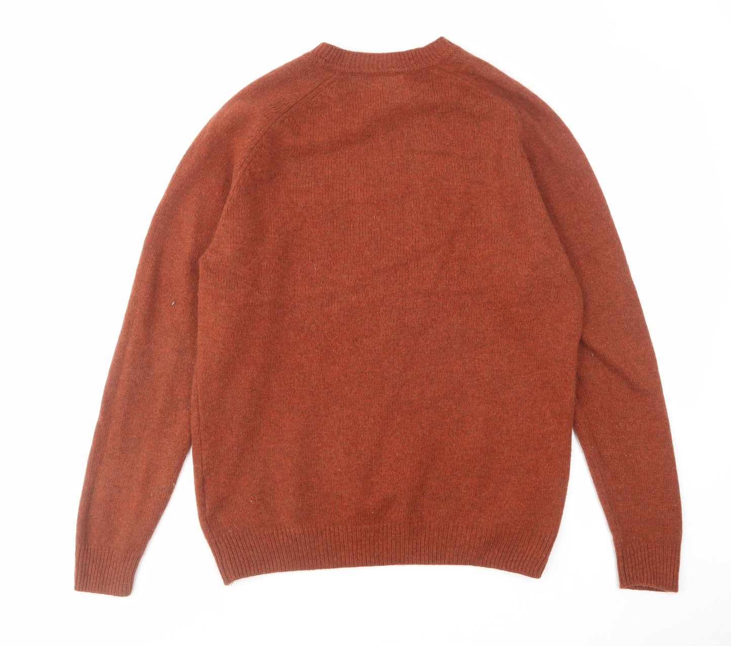 NEXT Mens Brown Round Neck Wool Pullover Jumper Size L Long Sleeve