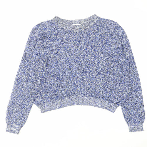H&M Womens Blue Round Neck Acrylic Pullover Jumper Size S