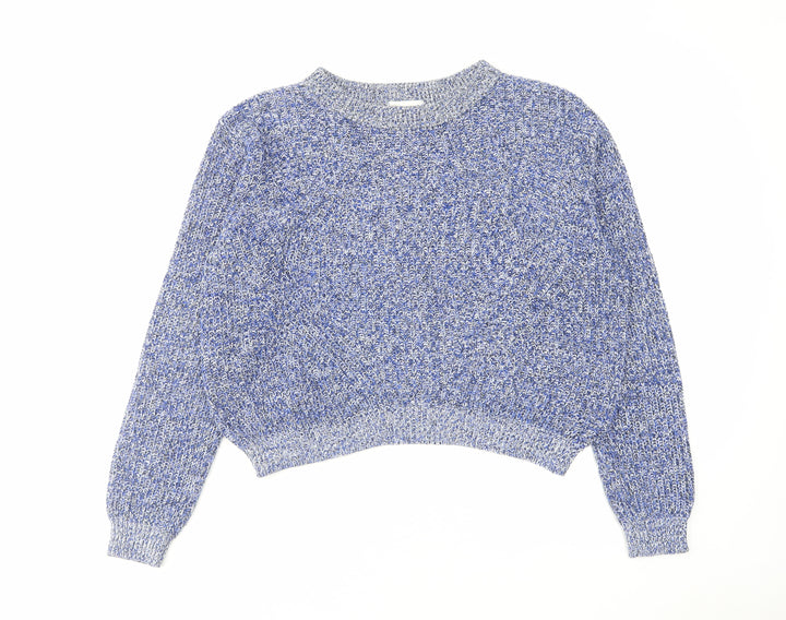 H&M Womens Blue Round Neck Acrylic Pullover Jumper Size S