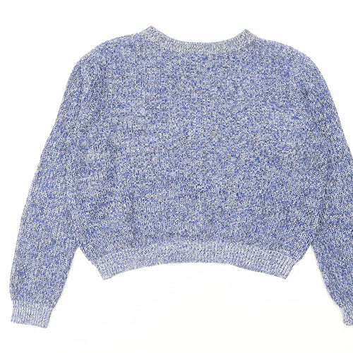 H&M Womens Blue Round Neck Acrylic Pullover Jumper Size S