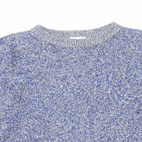 H&M Womens Blue Round Neck Acrylic Pullover Jumper Size S