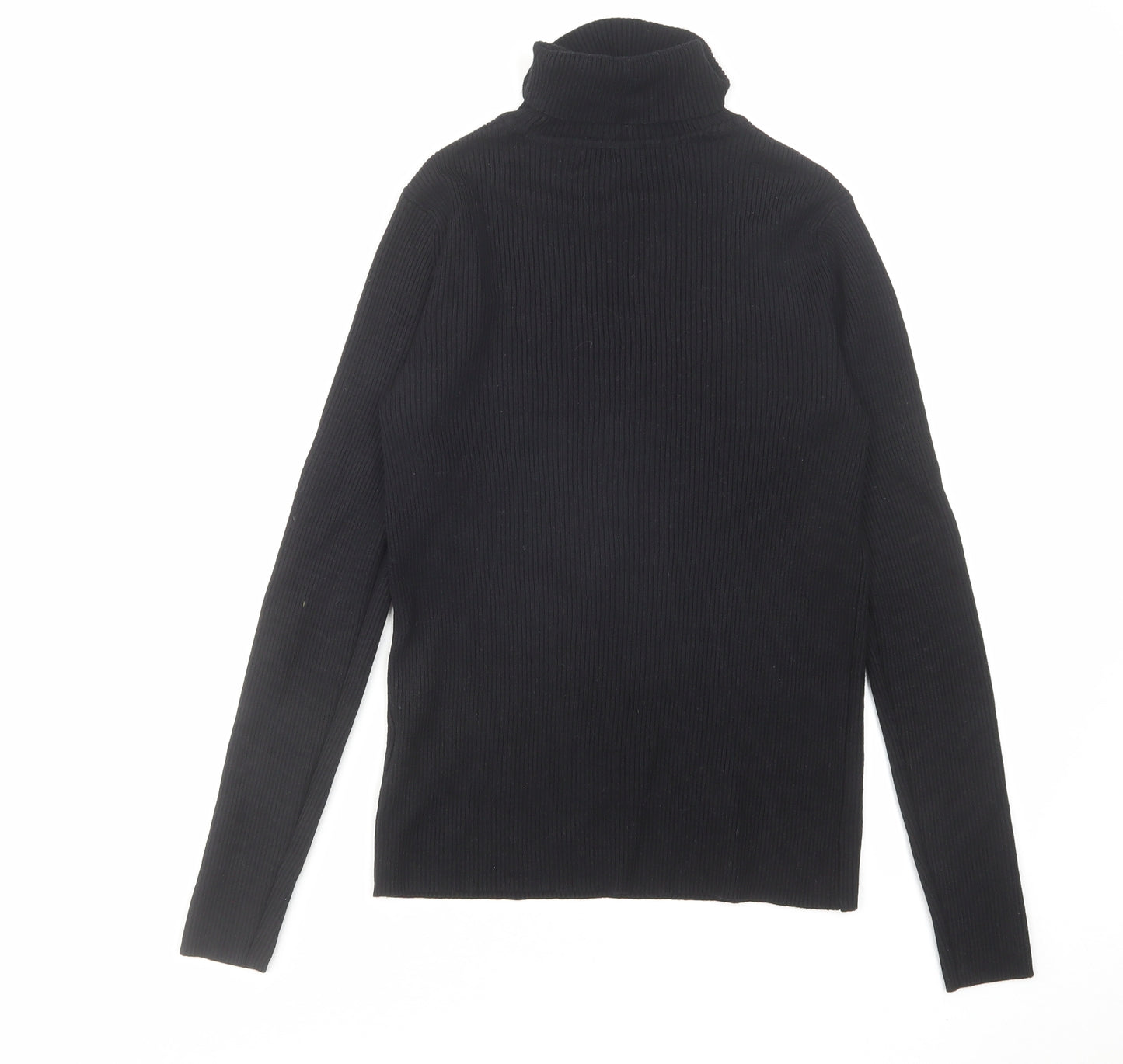 Marks and Spencer Womens Black Roll Neck Viscose Pullover Jumper Size 12