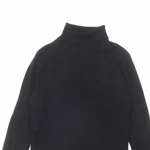 Marks and Spencer Womens Black Roll Neck Viscose Pullover Jumper Size 12