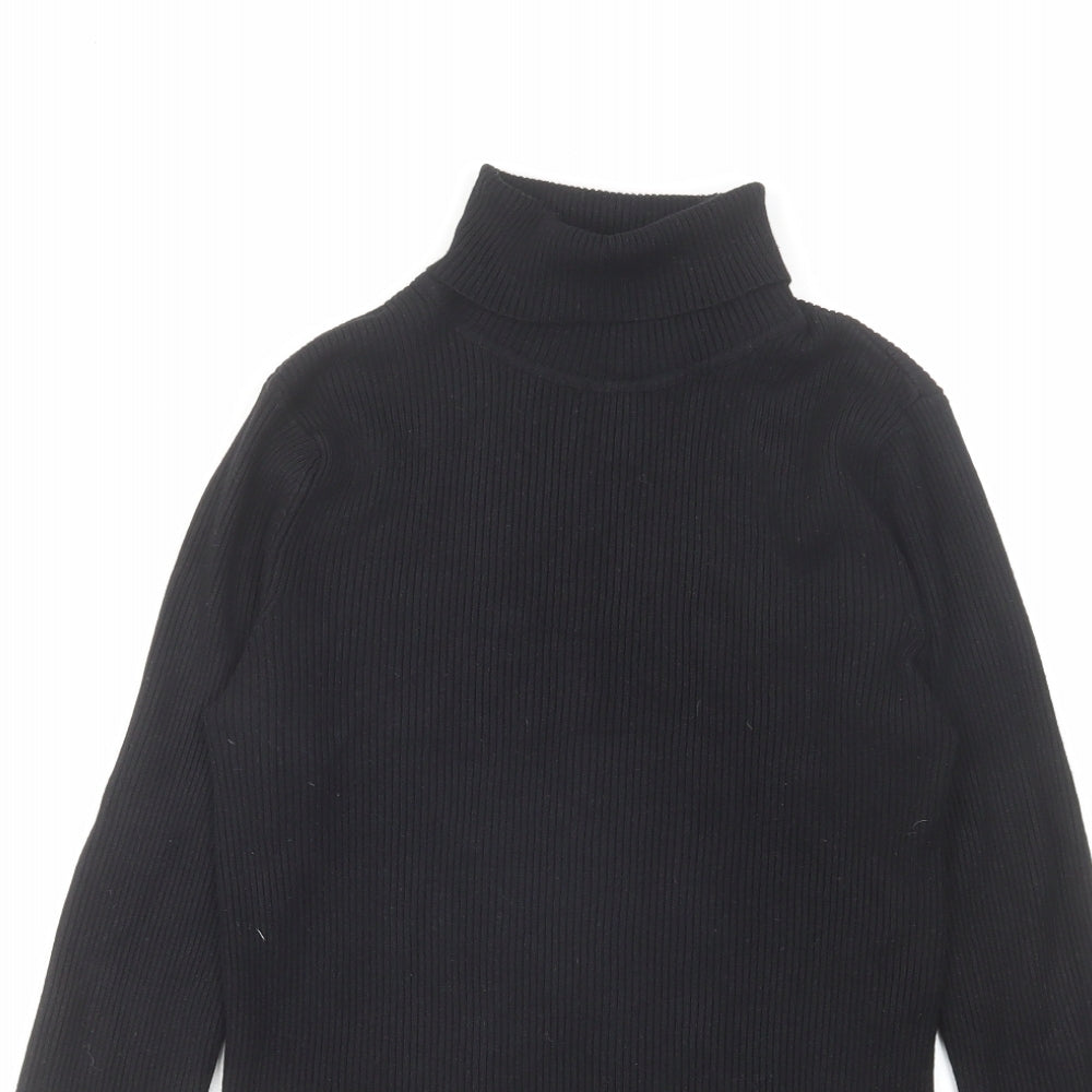 Marks and Spencer Womens Black Roll Neck Viscose Pullover Jumper Size 12