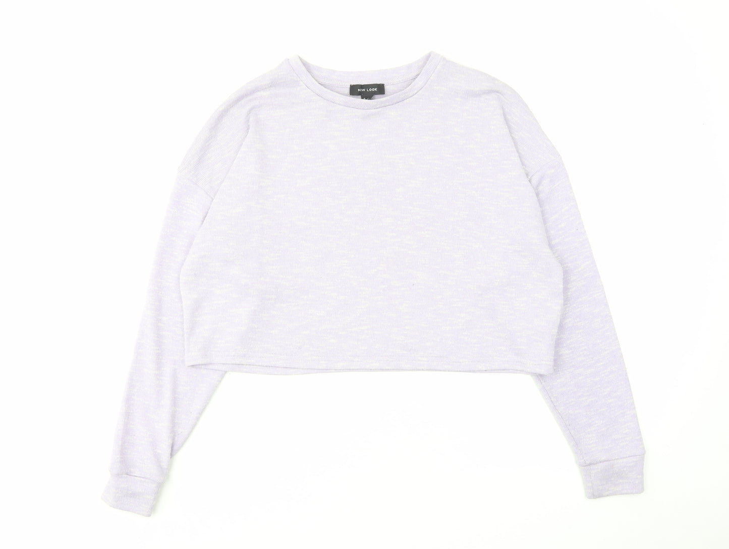 New Look Womens Purple Round Neck Polyester Pullover Jumper Size S