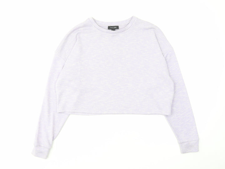 New Look Womens Purple Round Neck Polyester Pullover Jumper Size S