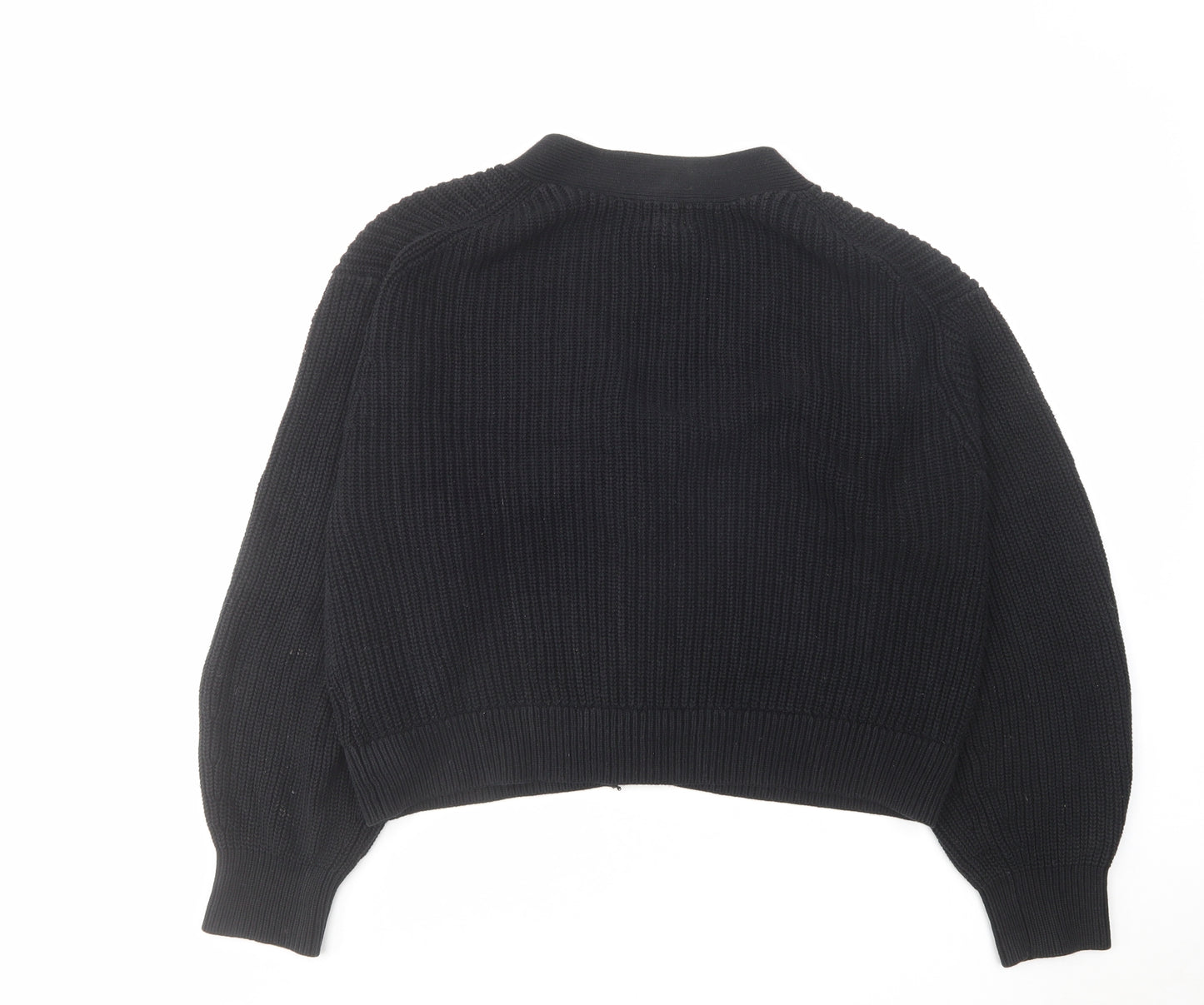 H&M Womens Black V-Neck Acrylic Cardigan Jumper Size S