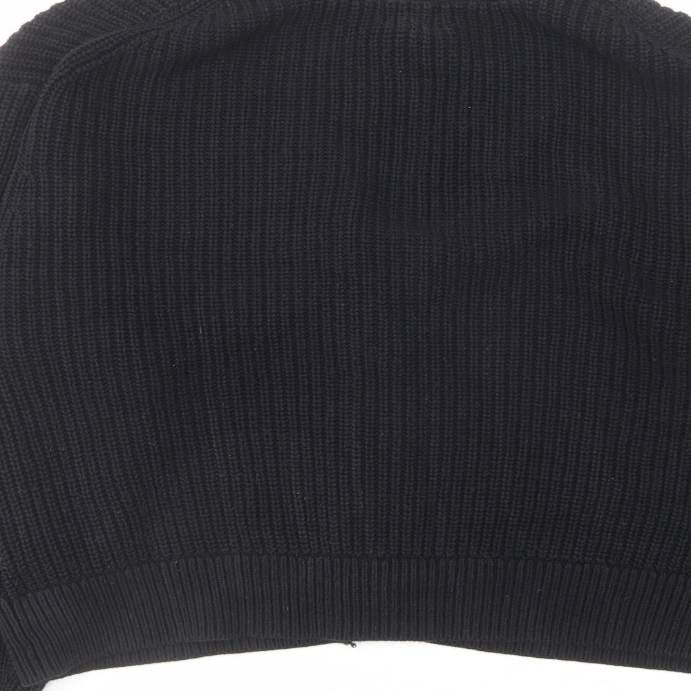 H&M Womens Black V-Neck Acrylic Cardigan Jumper Size S