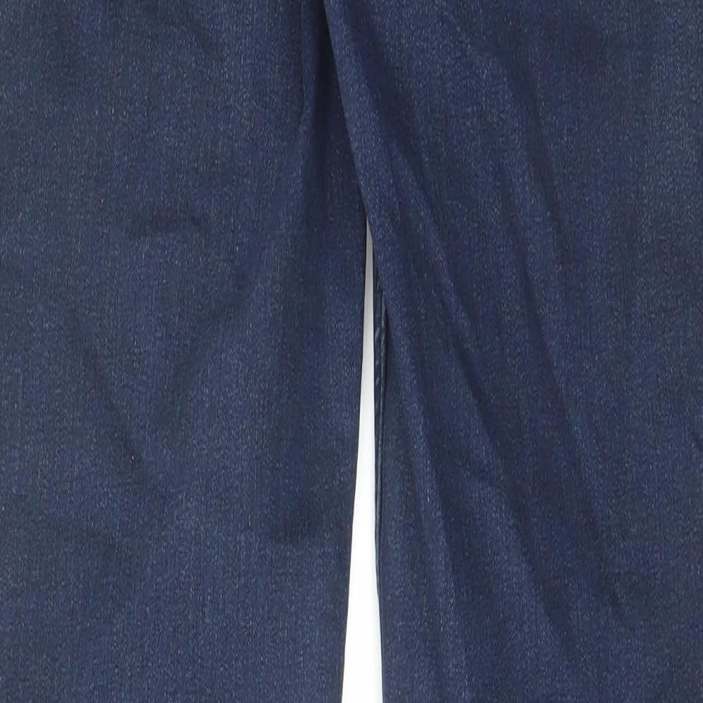 Marks and Spencer Womens Blue Cotton Straight Jeans Size 12 L30 in Regular Zip