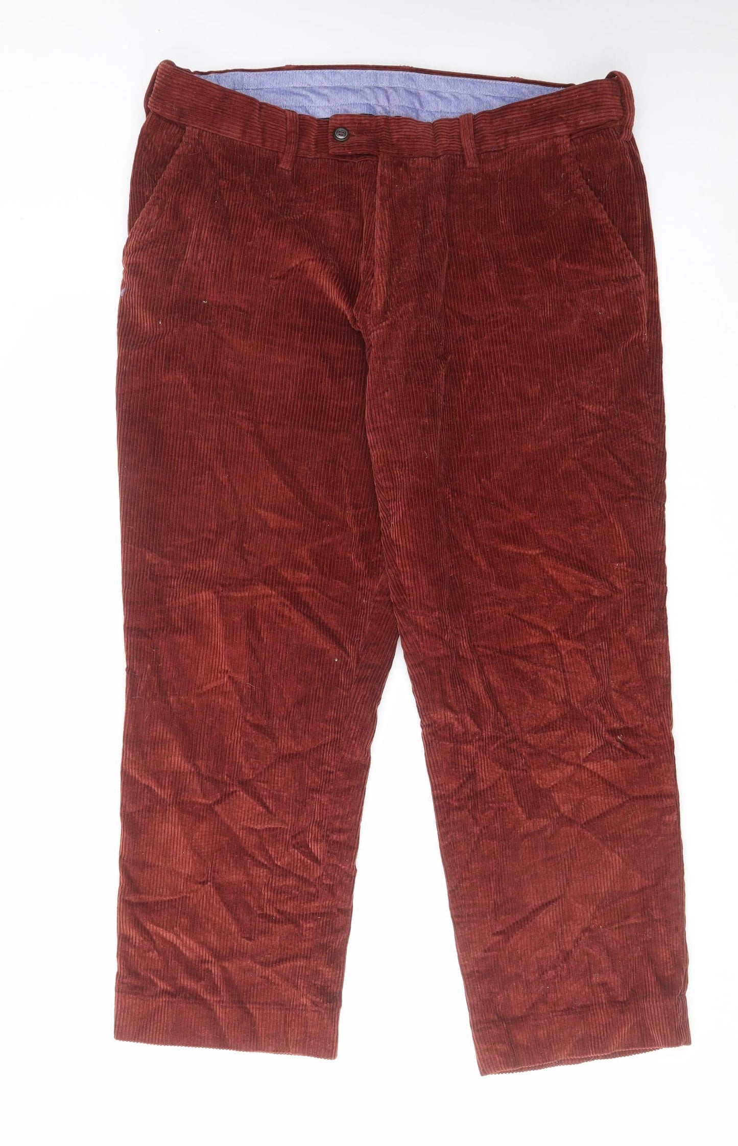 Skopes Mens Brown Cotton Trousers Size 38 in L29 in Regular Zip