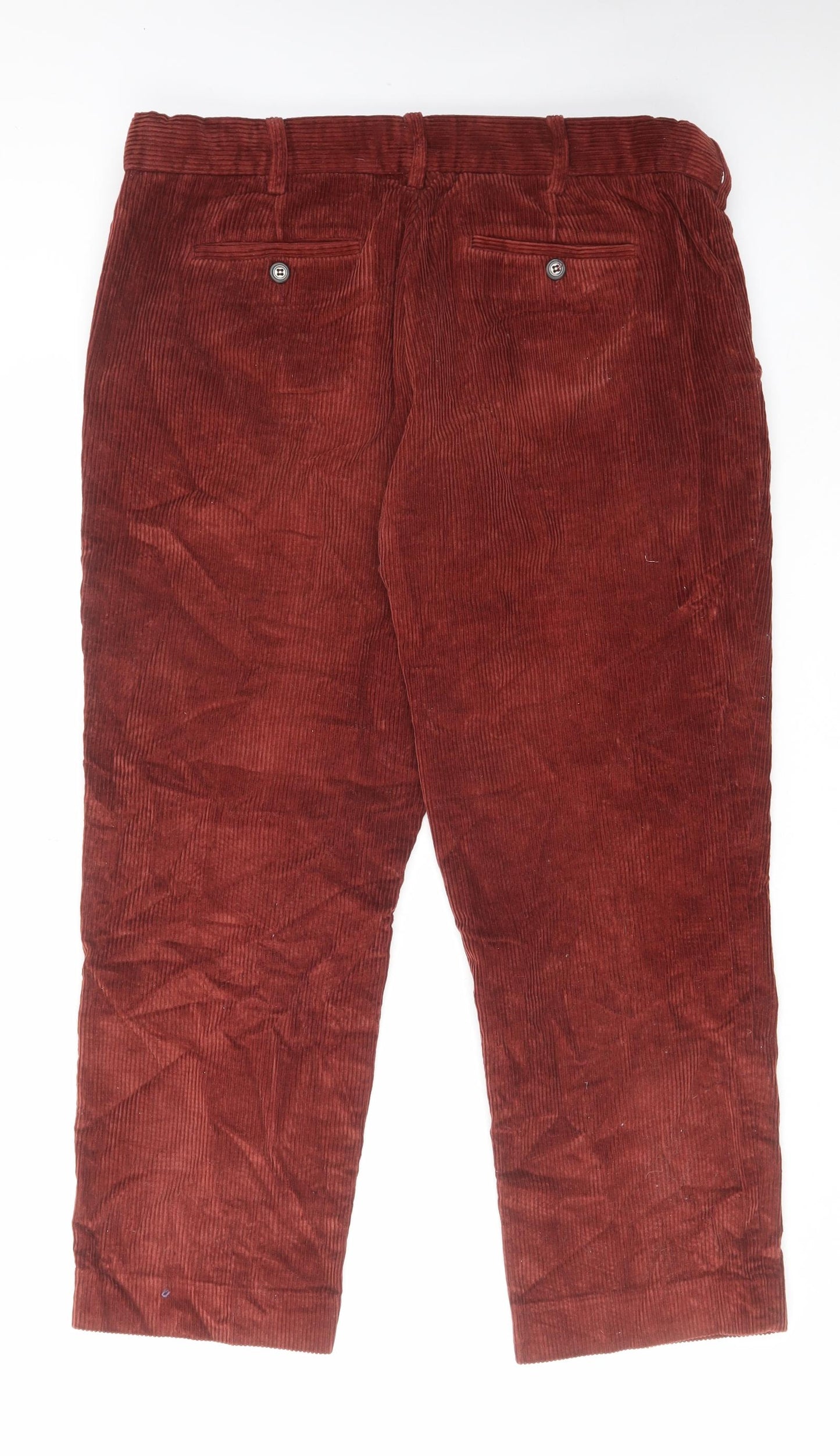 Skopes Mens Brown Cotton Trousers Size 38 in L29 in Regular Zip
