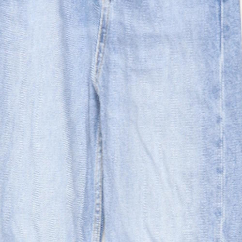 Zara Womens Blue Cotton Straight Jeans Size 4 L27 in Regular Zip