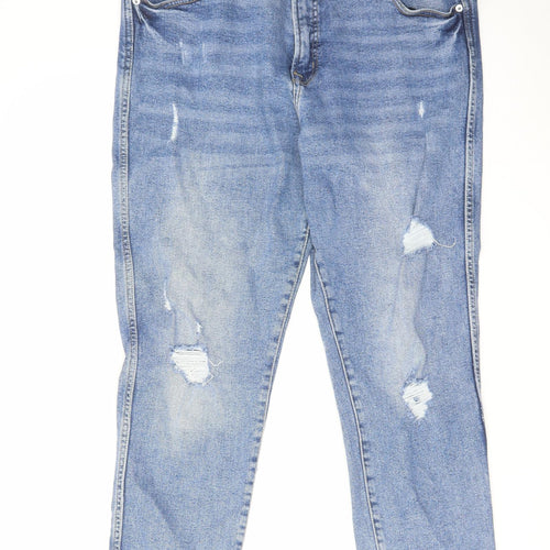 Gap Mens Blue Cotton Straight Jeans Size 34 in L27 in Slim Zip