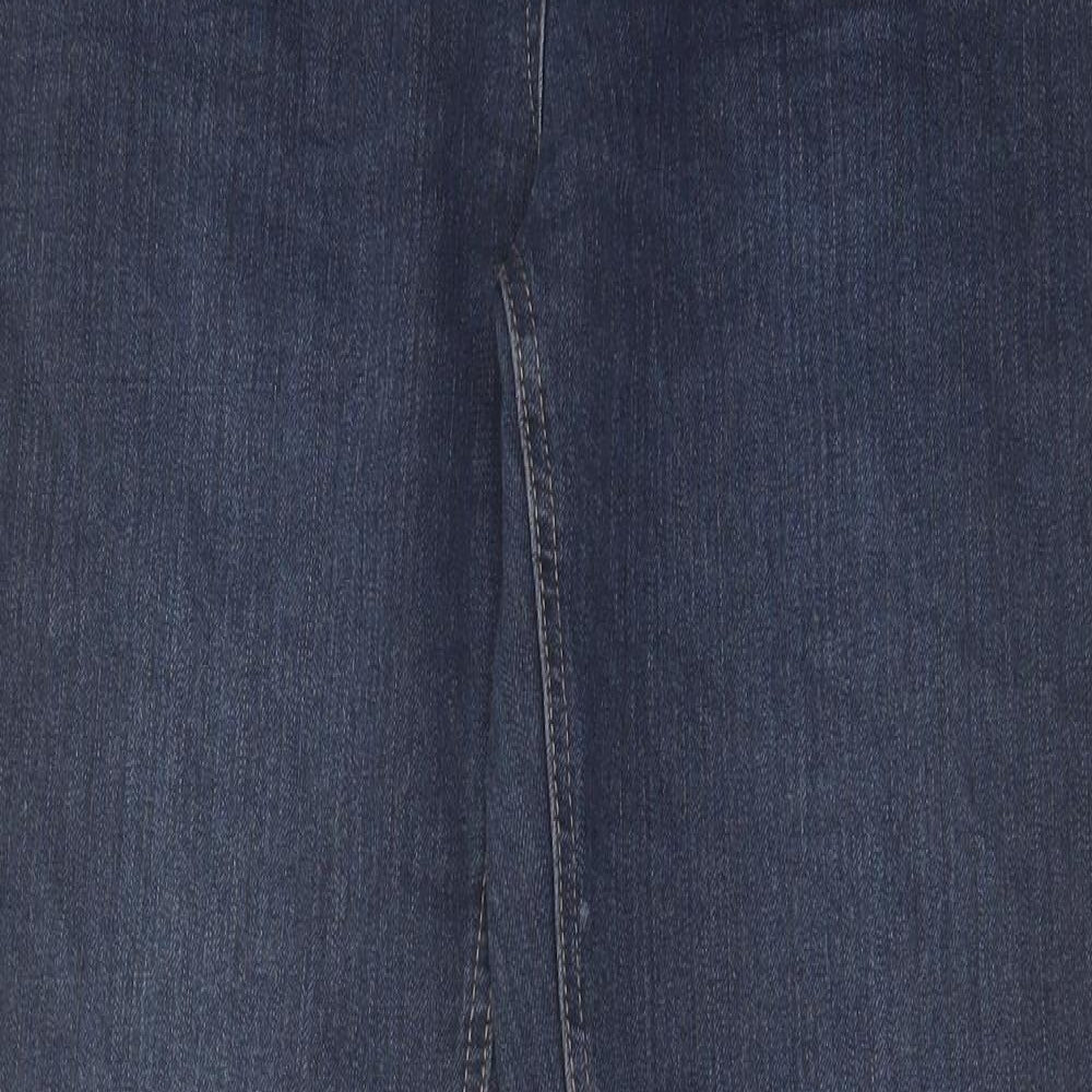 George Womens Blue Cotton Straight Jeans Size 14 L32 in Regular Zip