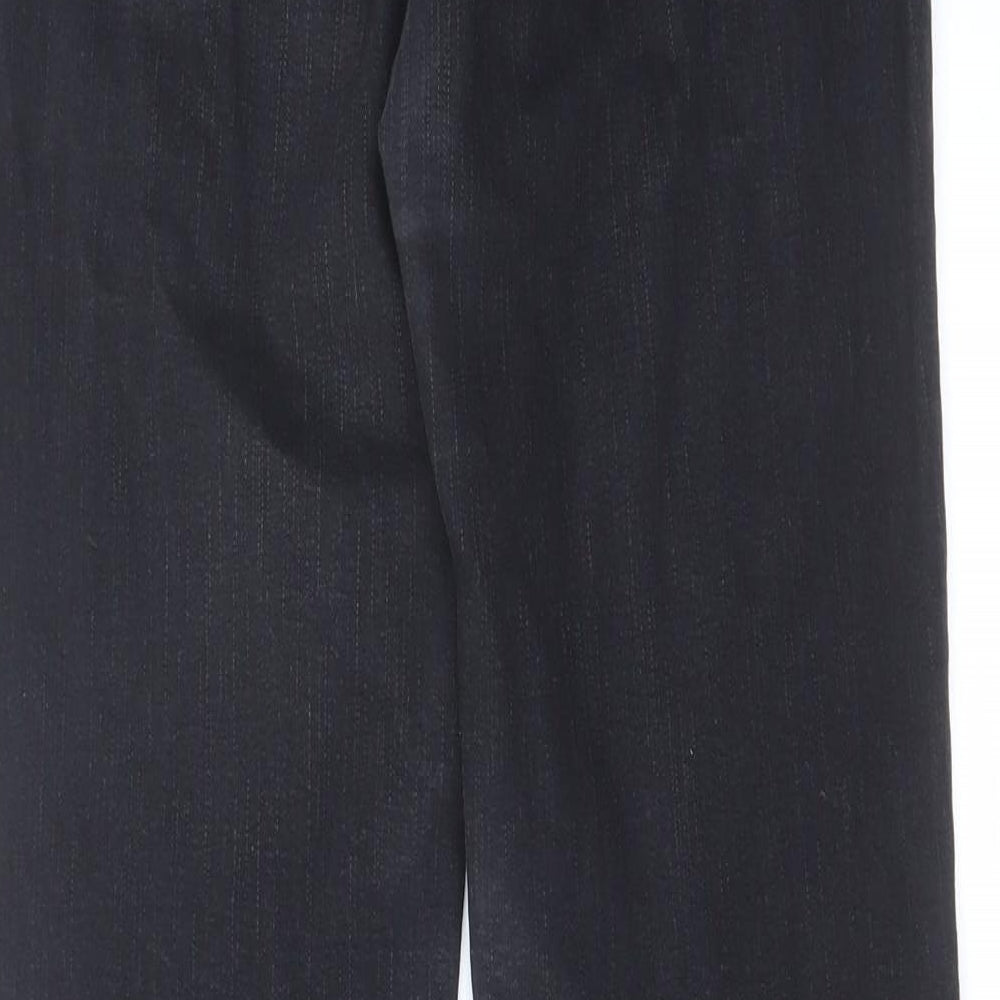 Per Una Womens Black Cotton Straight Jeans Size 10 L32 in Regular Zip