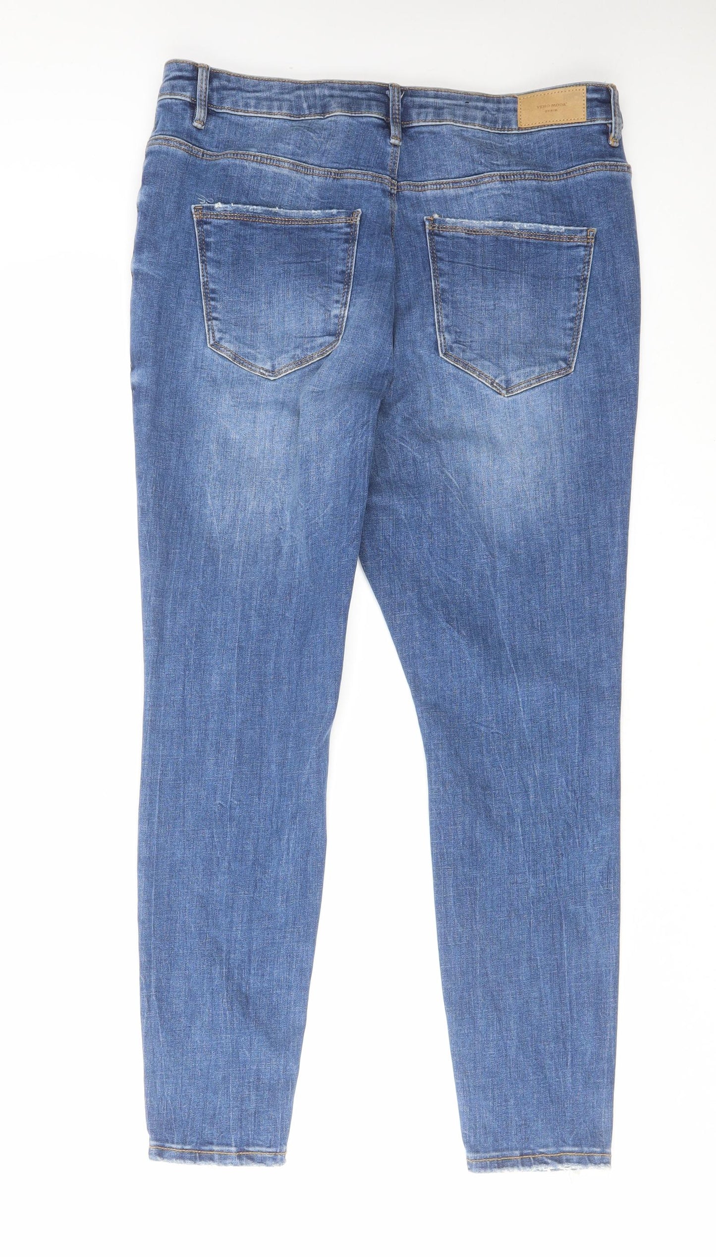 VERO MODA Womens Blue Cotton Skinny Jeans Size 34 in L27 in Regular Zip